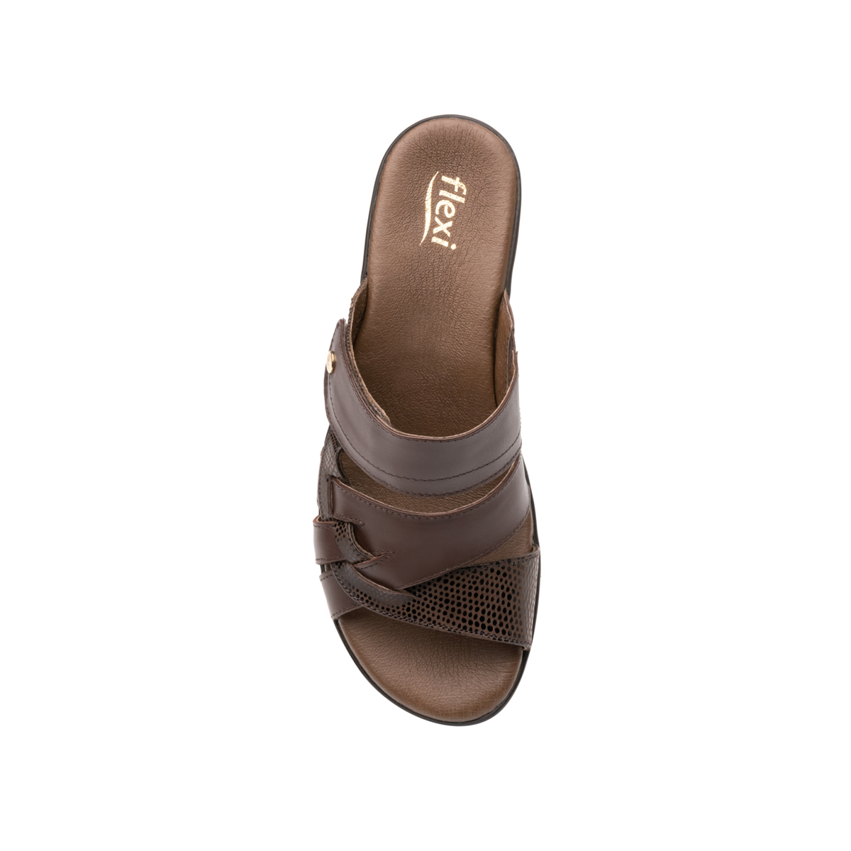Sandalia Casual Flexi Con 100% Piel Para Mujer - Estilo 100006 Café