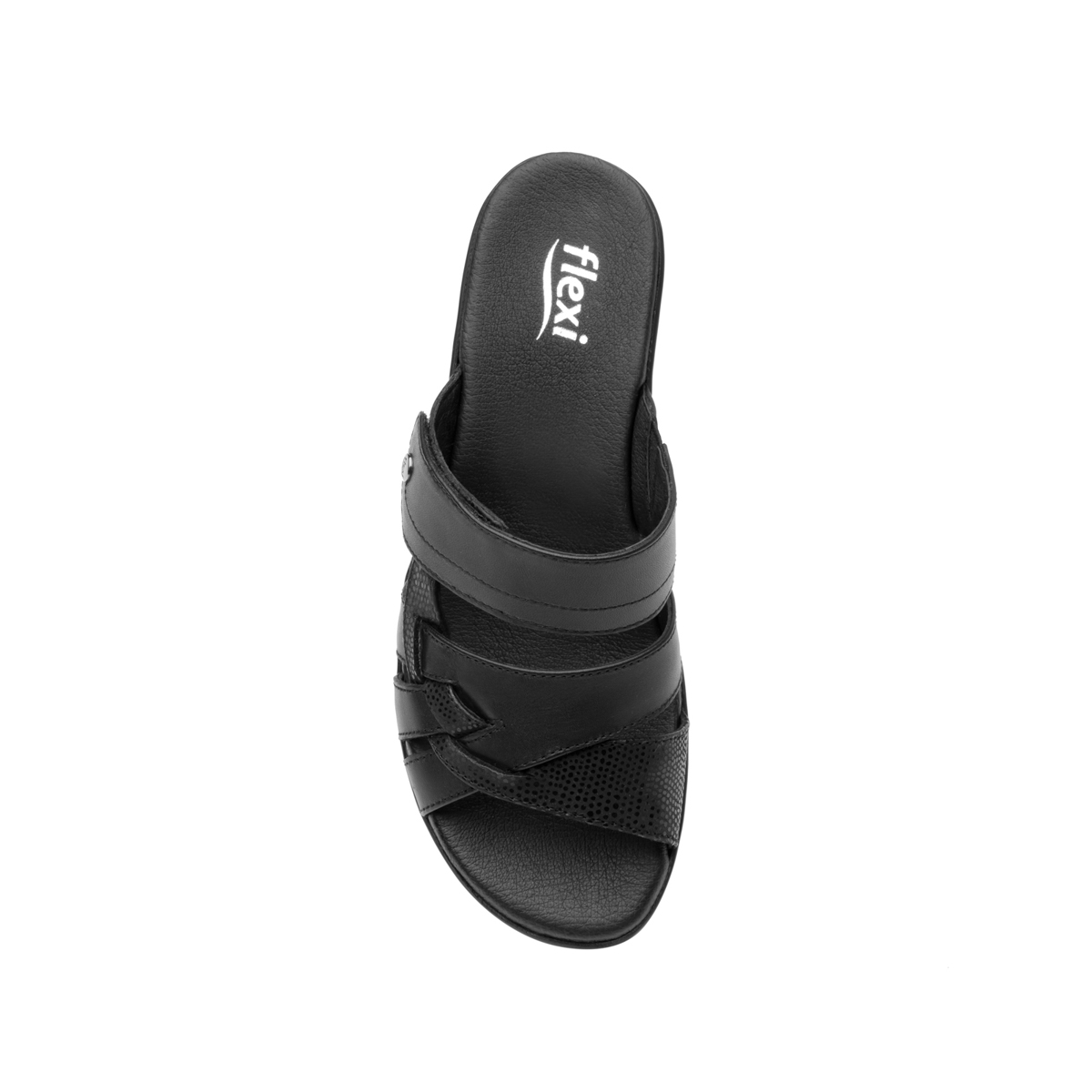 Sandalia Casual Flexi Con 100% Piel Para Mujer - Estilo 100006 Negro