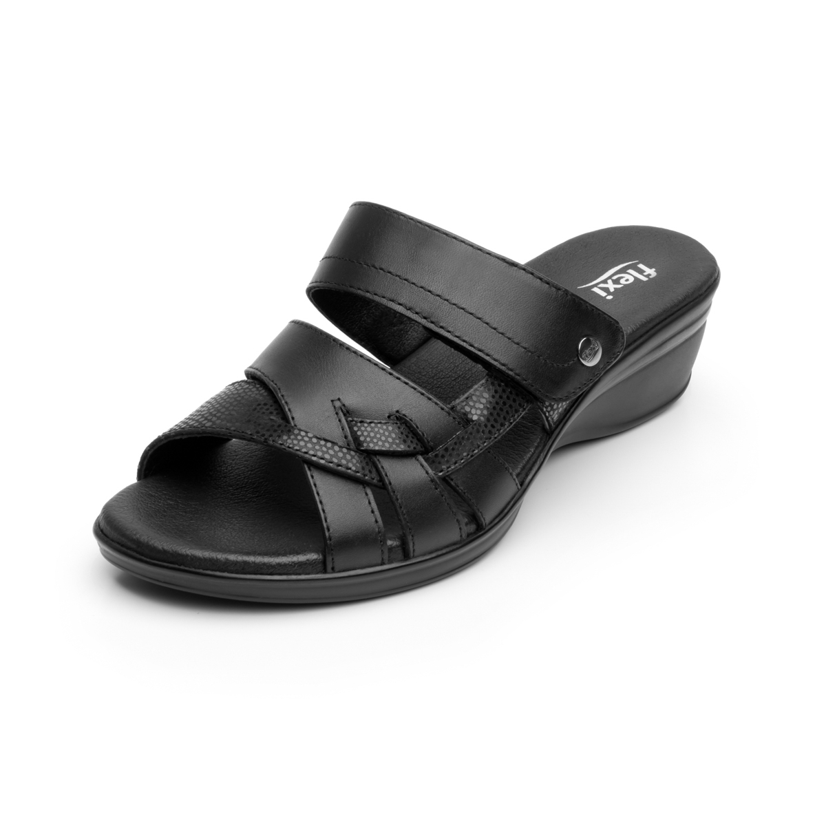 Sandalia Casual Flexi Con 100% Piel Para Mujer - Estilo 100006 Negro