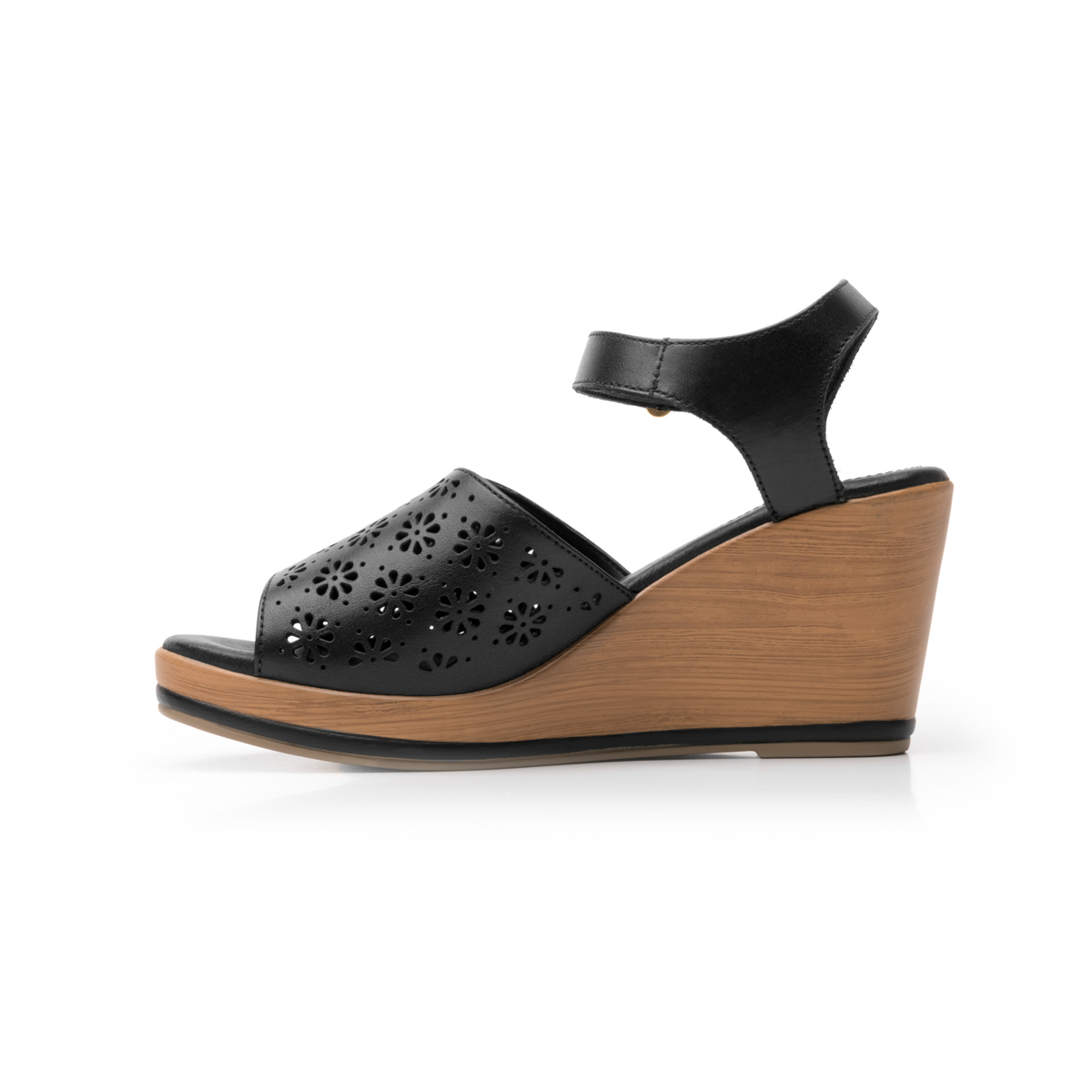 Sandalia Urbana Flexi Con Perforados Decorativos Para Mujer - Estilo 100707 Negro