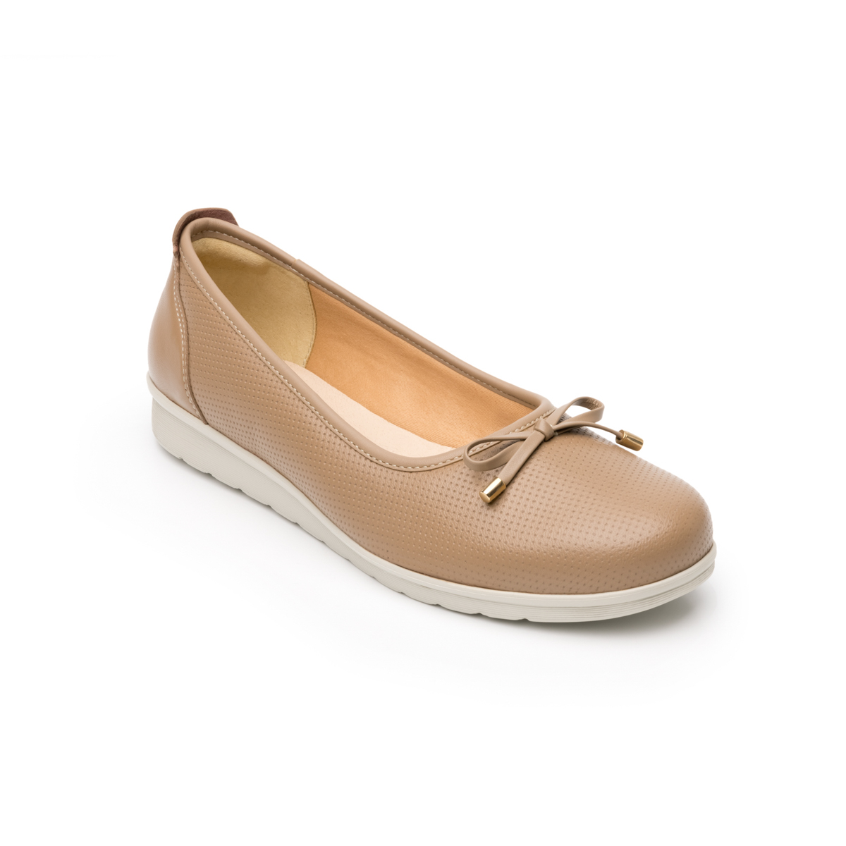 Flat Casual Flexi Con Suela Extra Ligera Flowtek Para Mujer - Estilo 102801 Arena