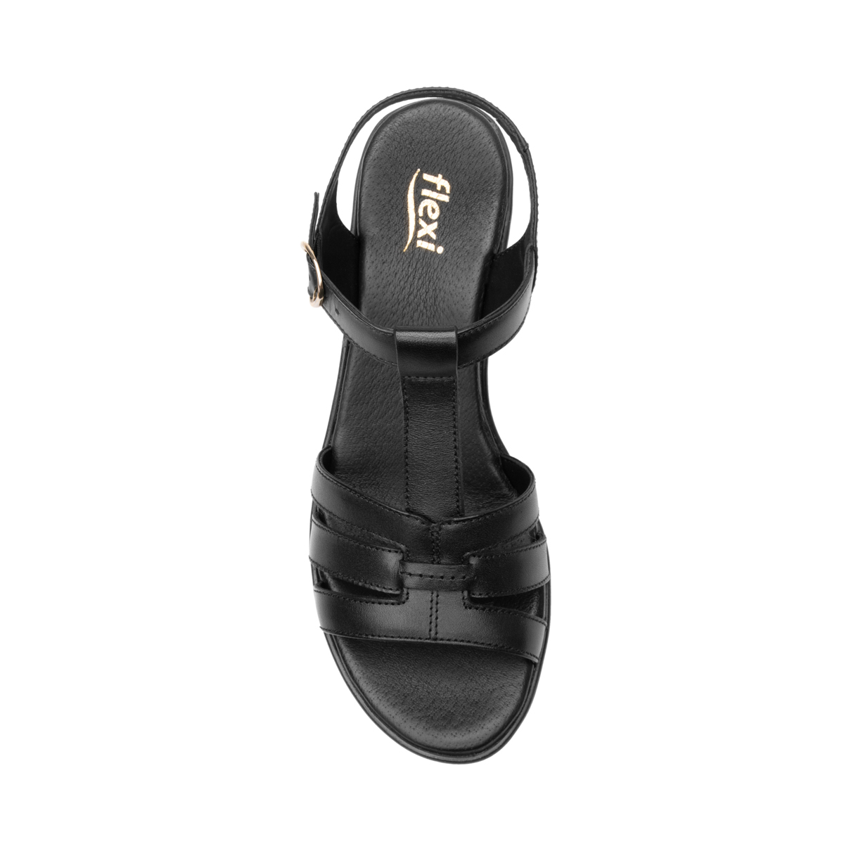 Sandalia Con Tacón Flexi para Mujer Estilo 102909 Negro