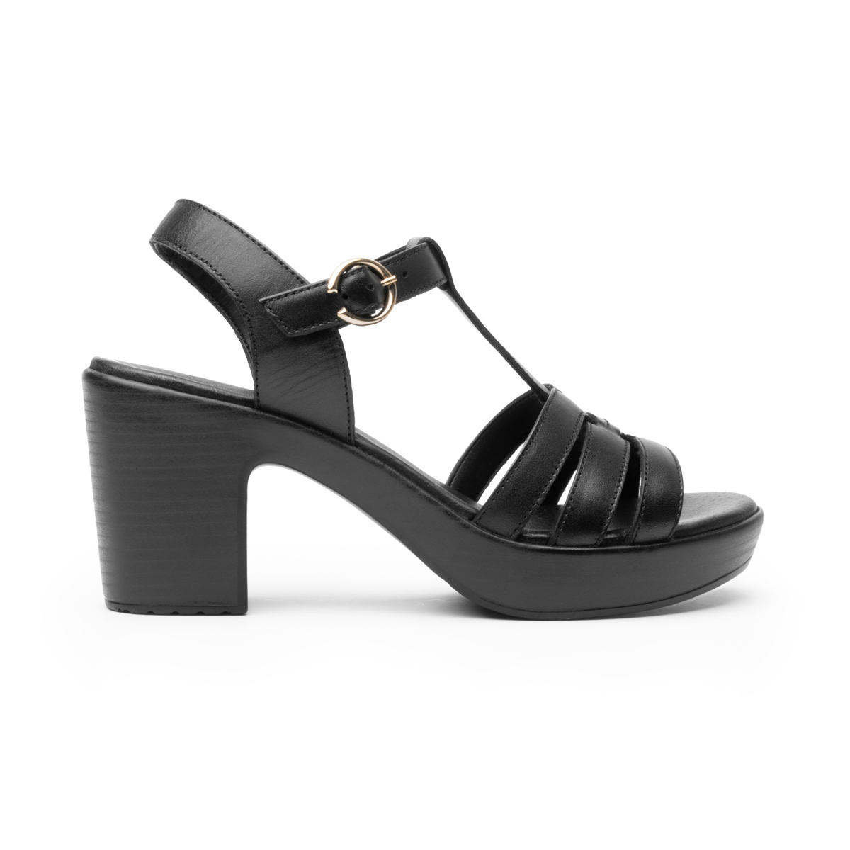 Sandalia Con Tacón Flexi para Mujer Estilo 102909 Negro