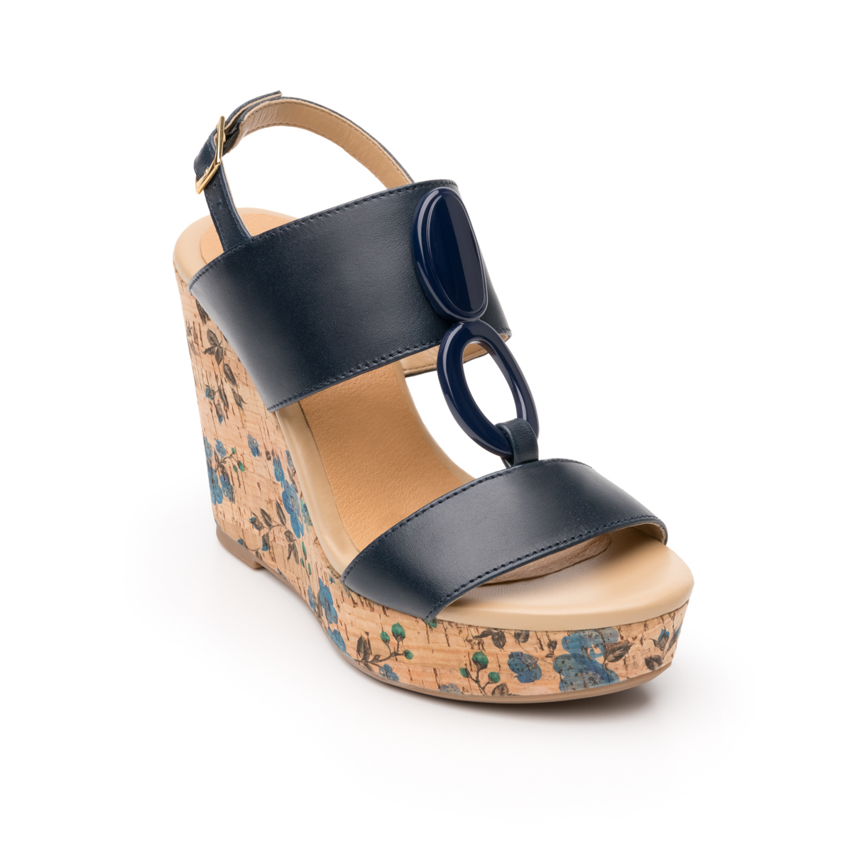 Sandalia Urbana Flexi Con Plataforma De Tipo Corcho Para Mujer - Estilo 103202 Azul