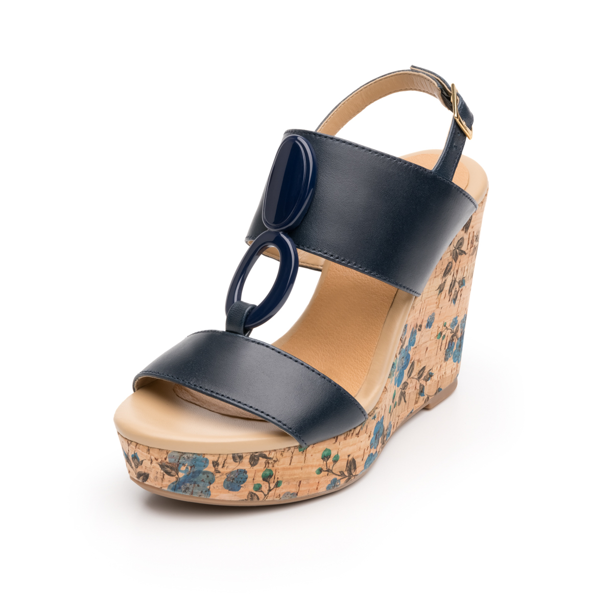 Sandalia Urbana Flexi Con Plataforma De Tipo Corcho Para Mujer - Estilo 103202 Azul