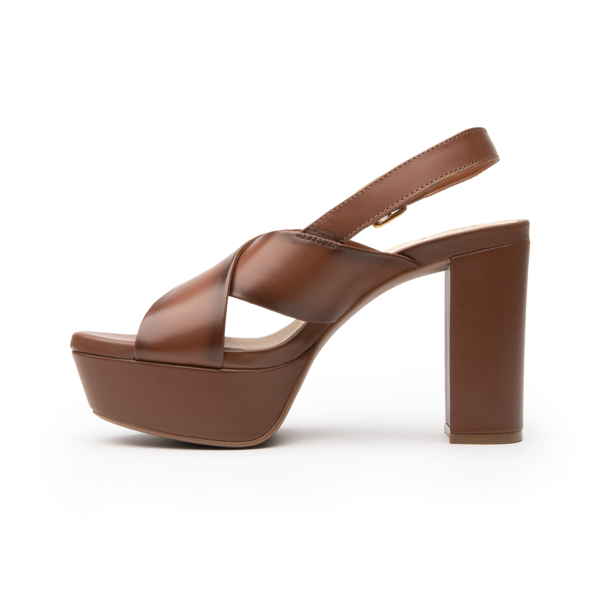 Sandalia Con Tacón Flexi para Mujer Estilo 103707 Café