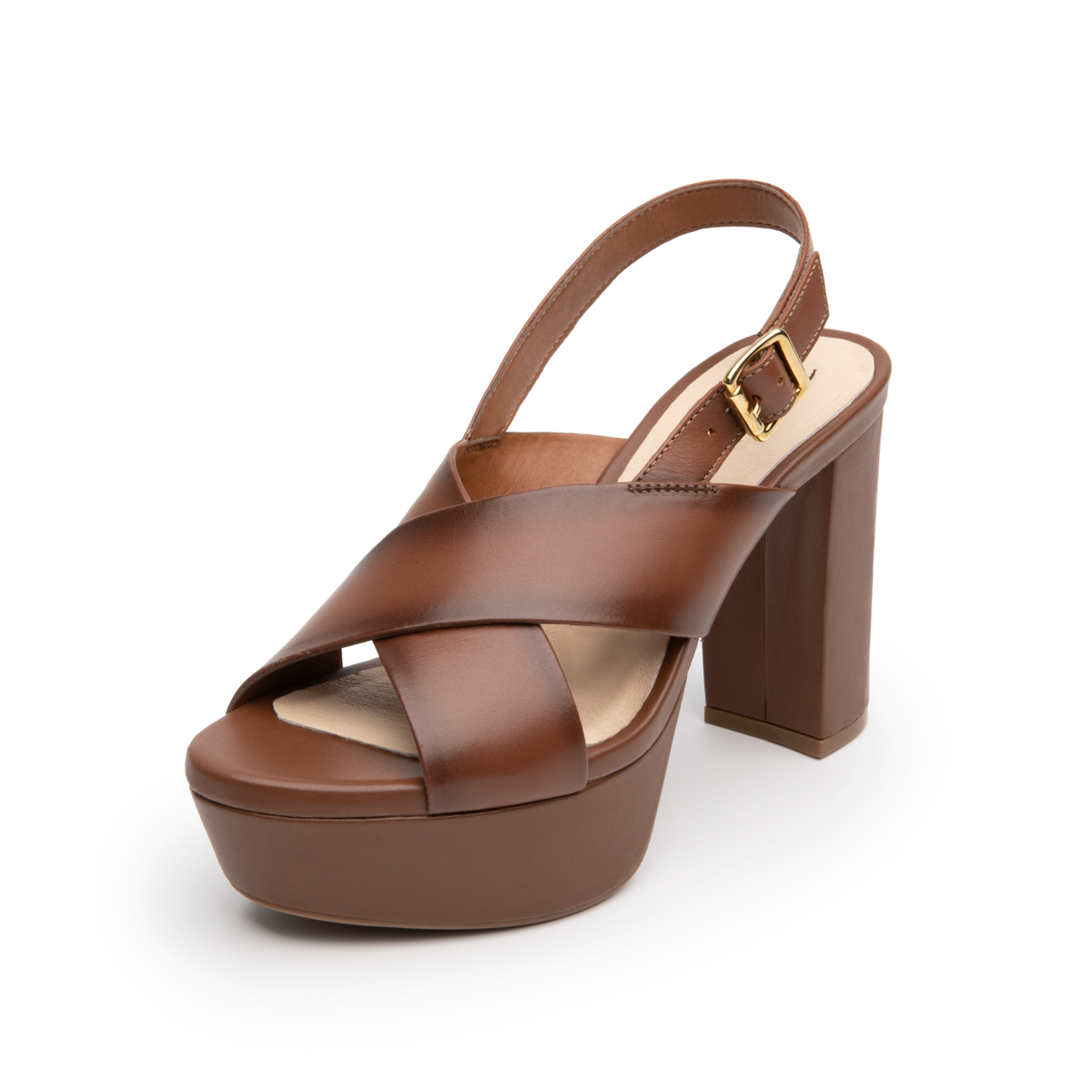 Sandalia Con Tacón Flexi para Mujer Estilo 103707 Café