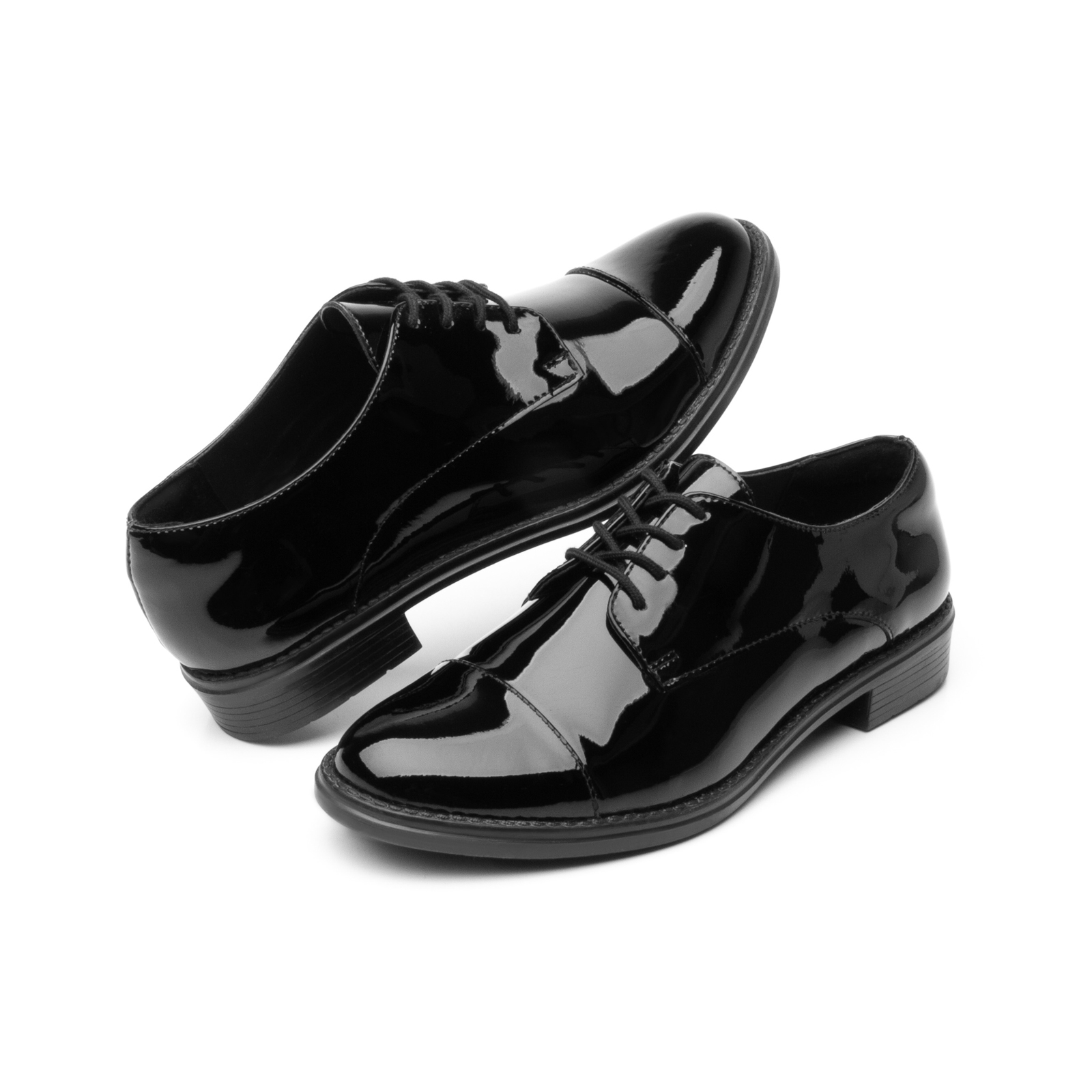 Derby De Charol Flexi para Mujer con Diseño Formal Chic Estilo 104203 Negro Charol