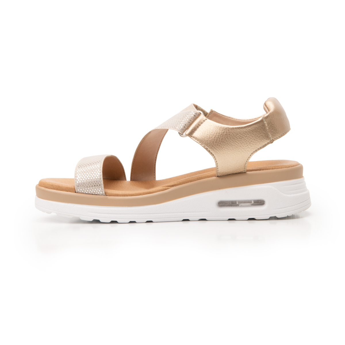 Sandalia Casual Flexi para Mujer con Capsula Air Sandal Estilo 106501 Oro