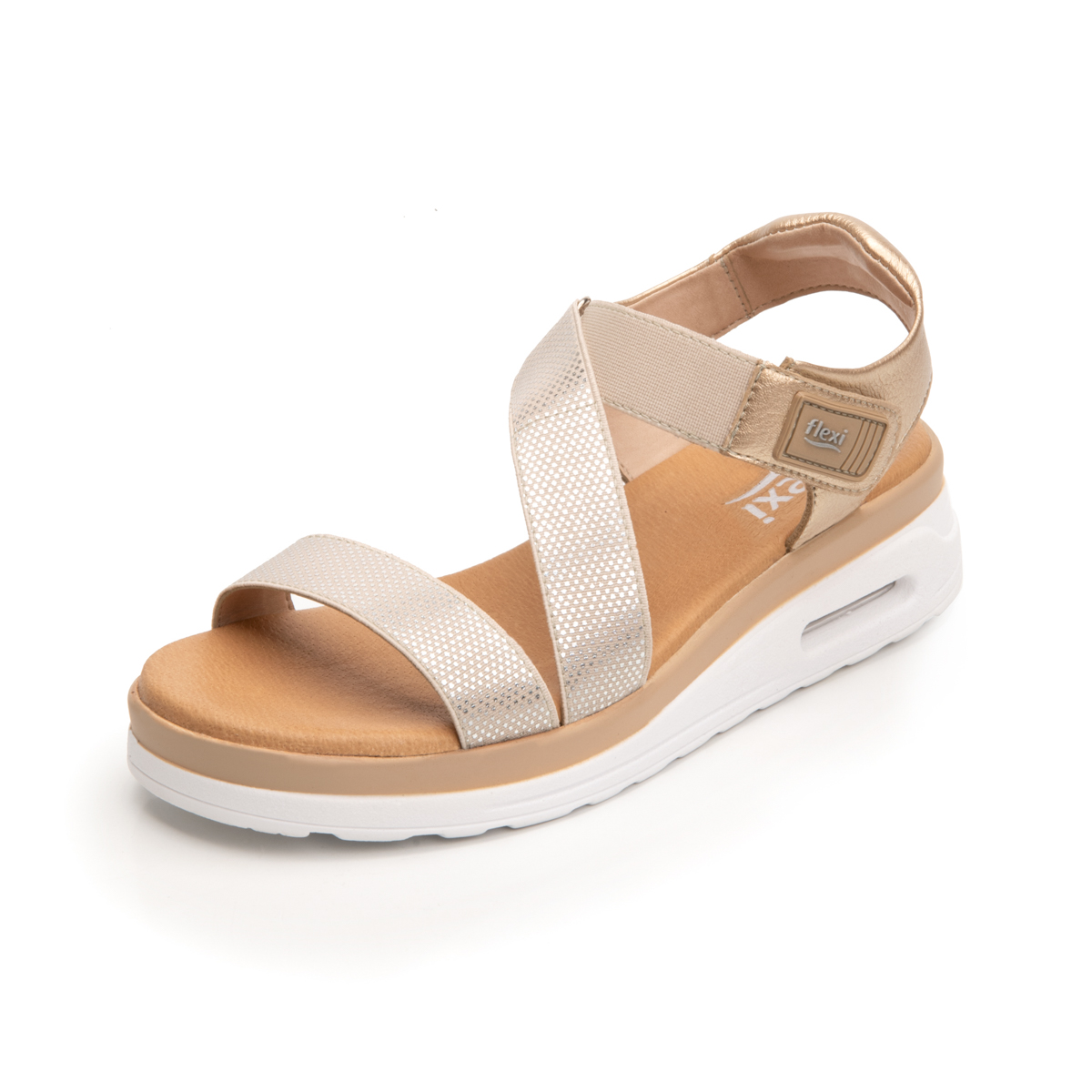 Sandalia Casual Flexi para Mujer con Capsula Air Sandal Estilo 106501 Oro