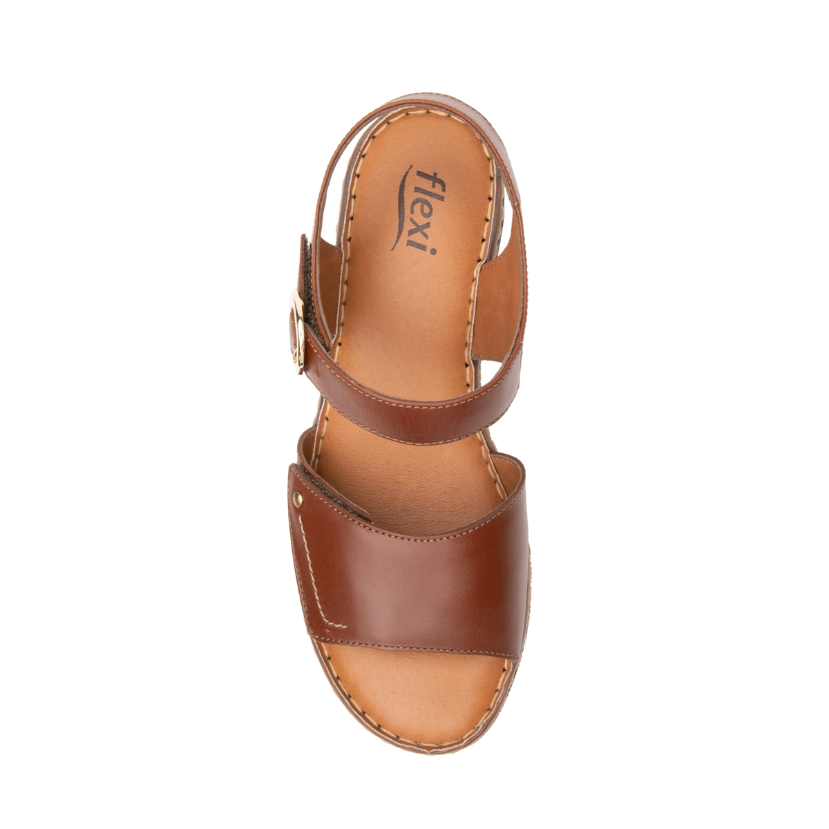 Sandalia Casual Flexi para Mujer con Autoajuste Estilo 106905 Café