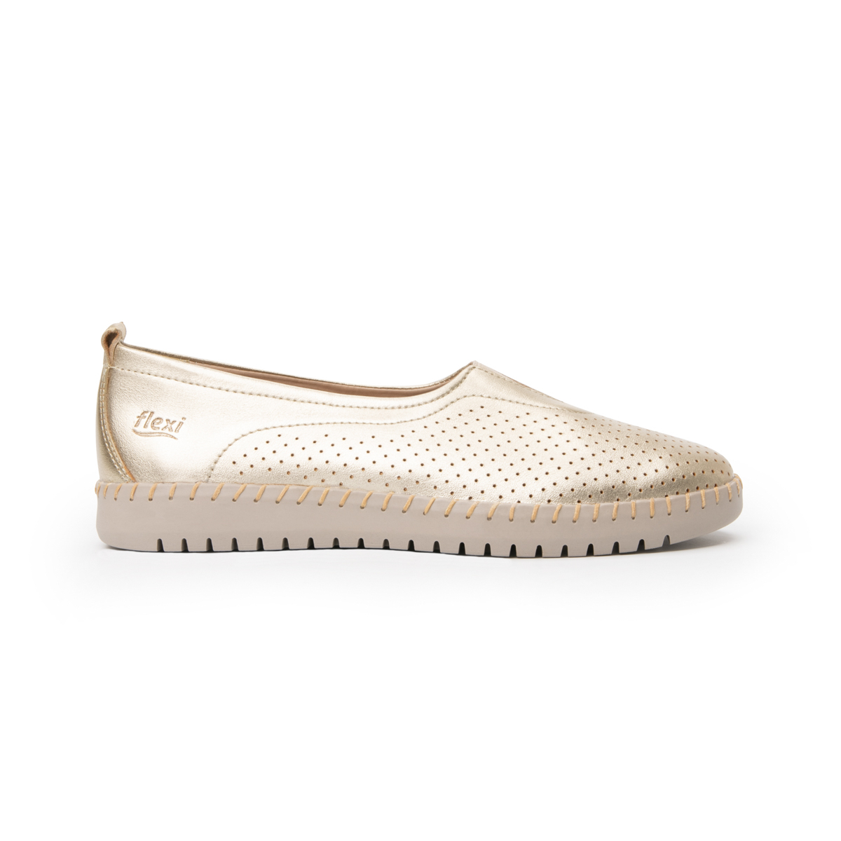 Flat Casual Flexi para Mujer Estilo 108201 Oro