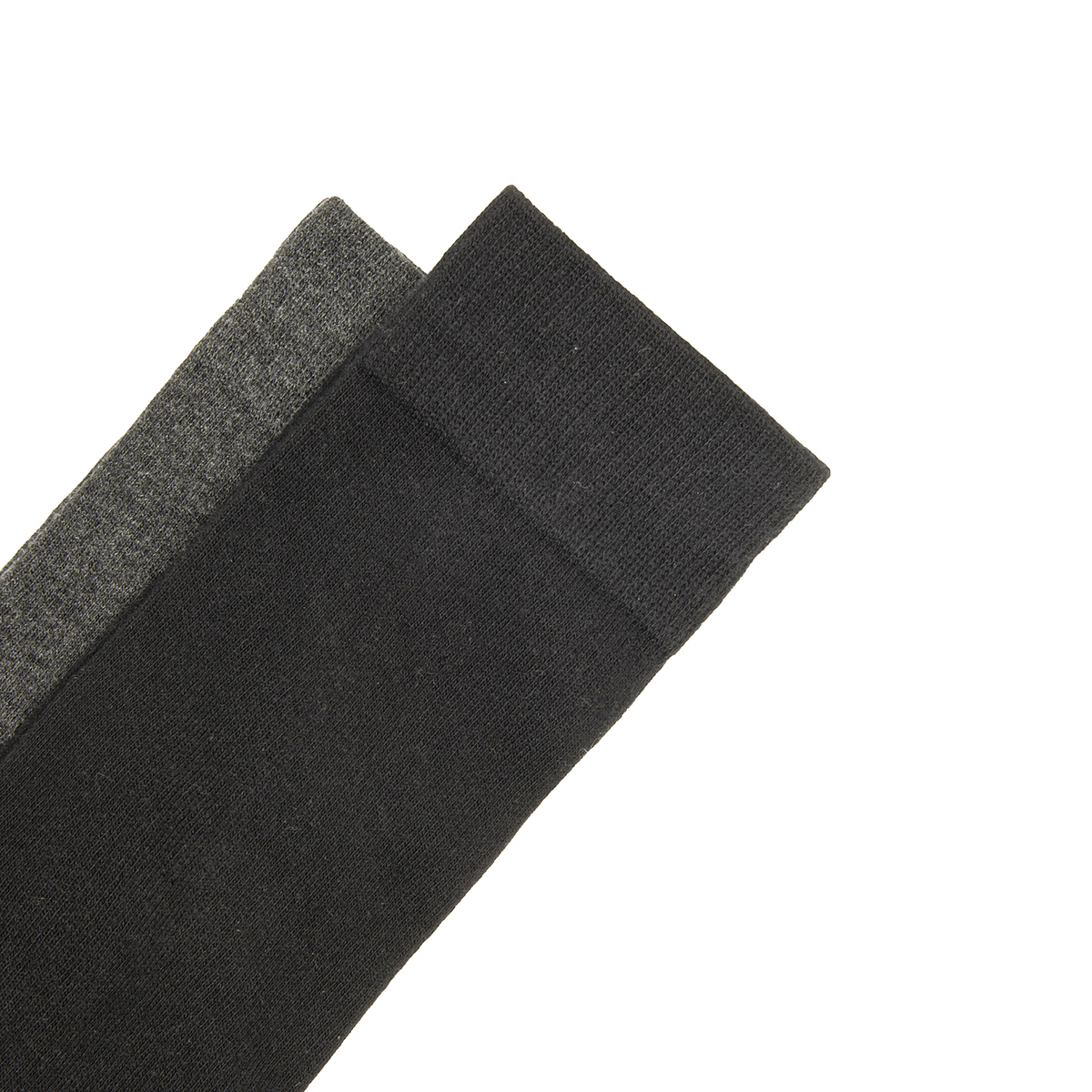 2-Pack Calcetín Largo Básico Flexi para Hombre Estilo 090510 Negro Y Gris