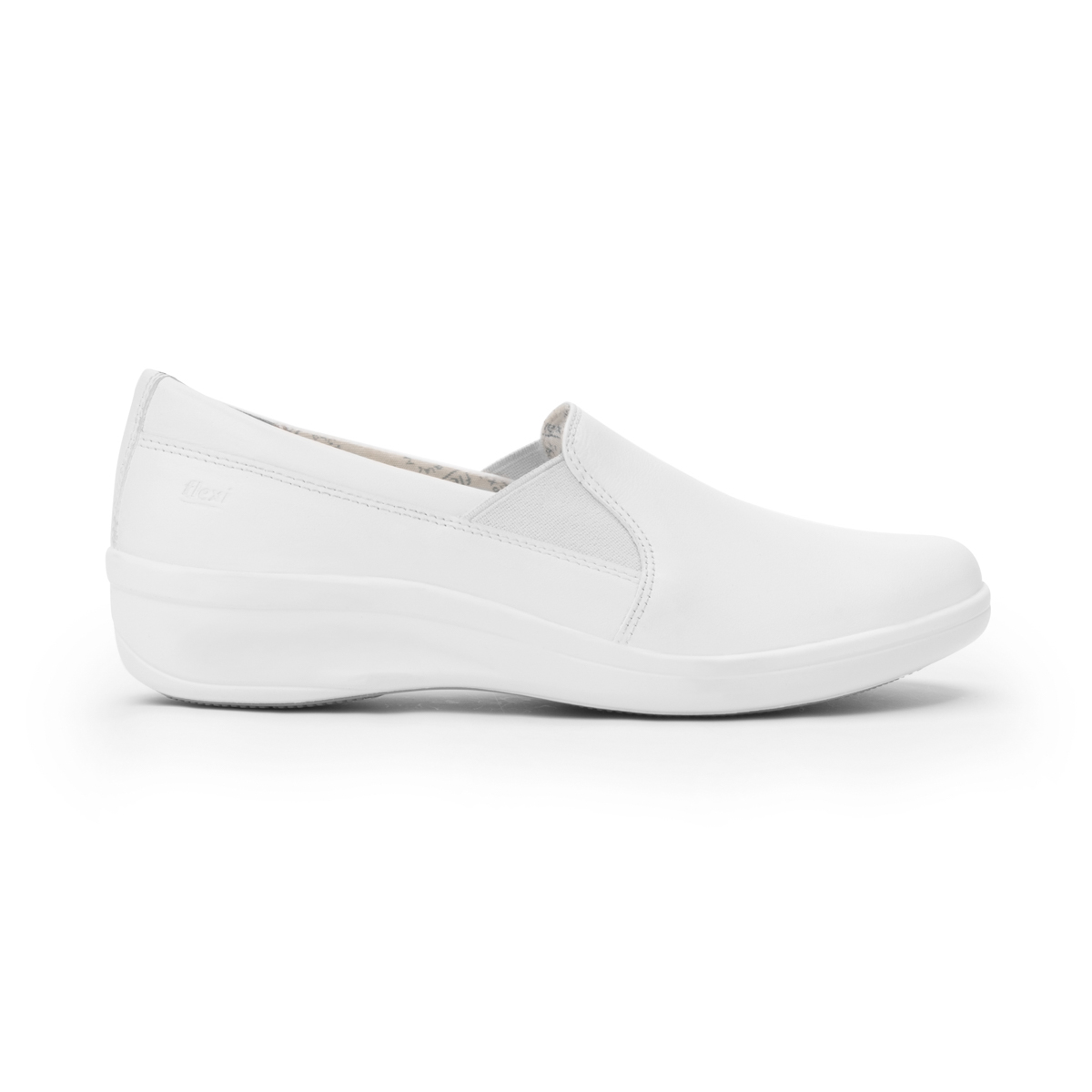 Mocasín De Servicio/Clínico Flexi para Mujer con Sistema De Mejor Agarre Estilo 32608 Blanco