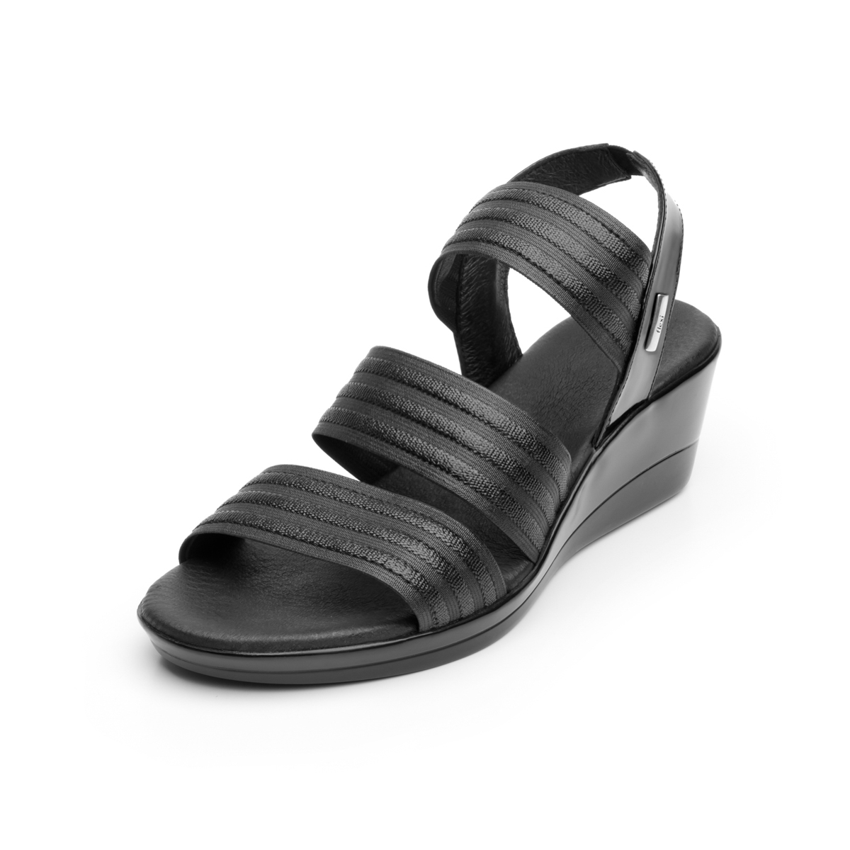Sandalia Casual Flexi Con Tiras Brillo Para Mujer - Estilo 34711 Negro