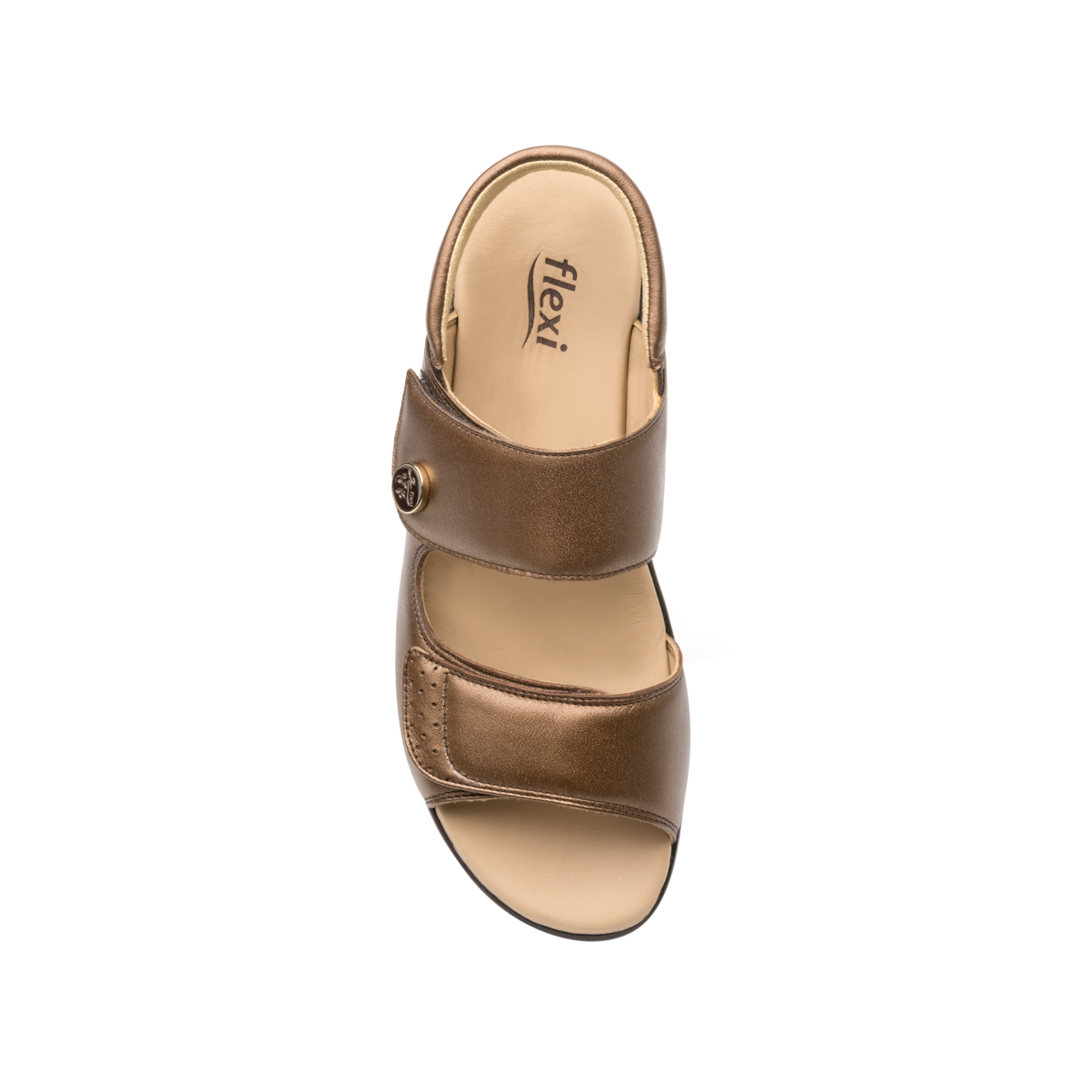 Sandalia Casual Flexi Con Piel Extra Suave Para Mujer - Estilo 34908 Bronce