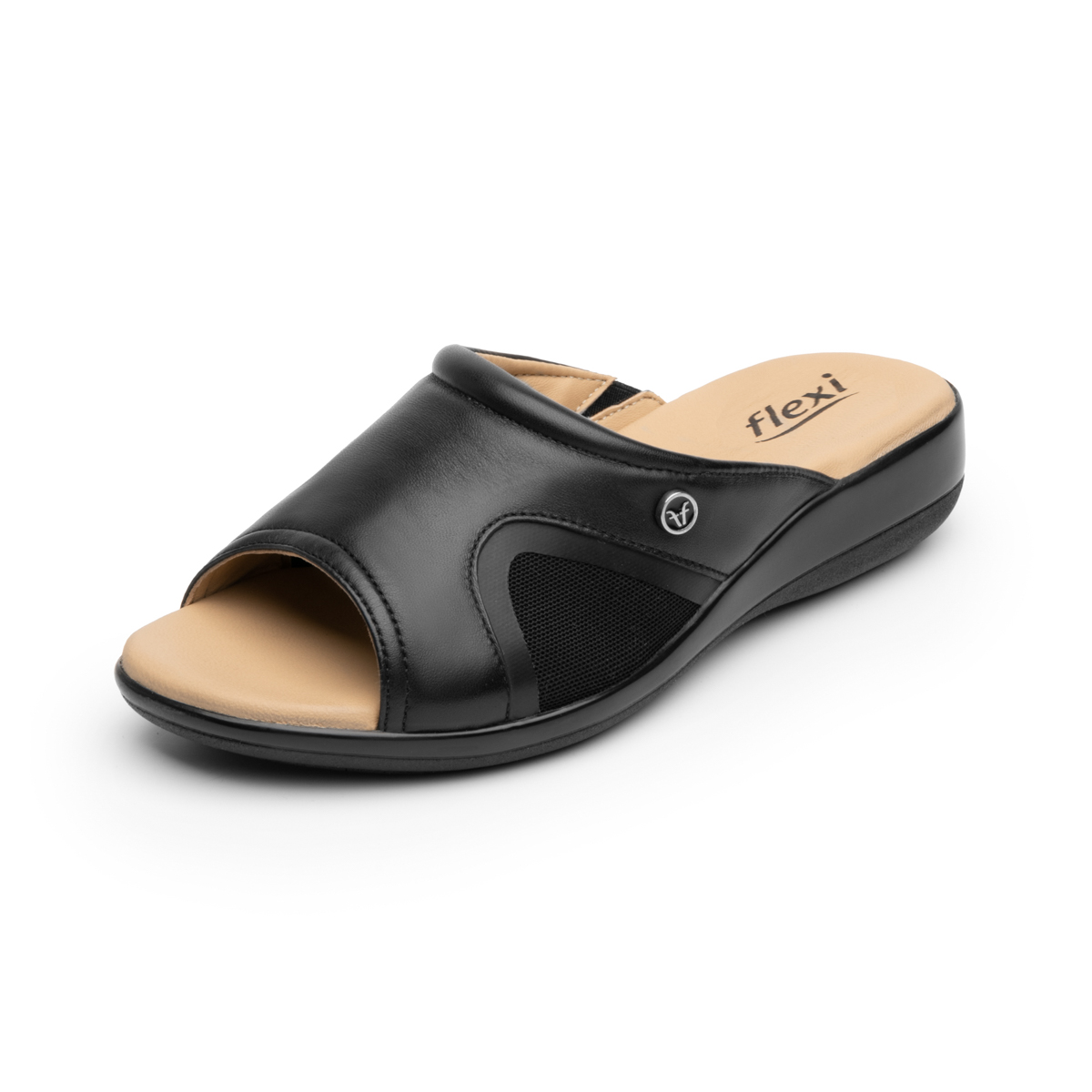Sandalia Casual Flexi para Mujer con Piel Extra Suave Estilo 34914 Negro