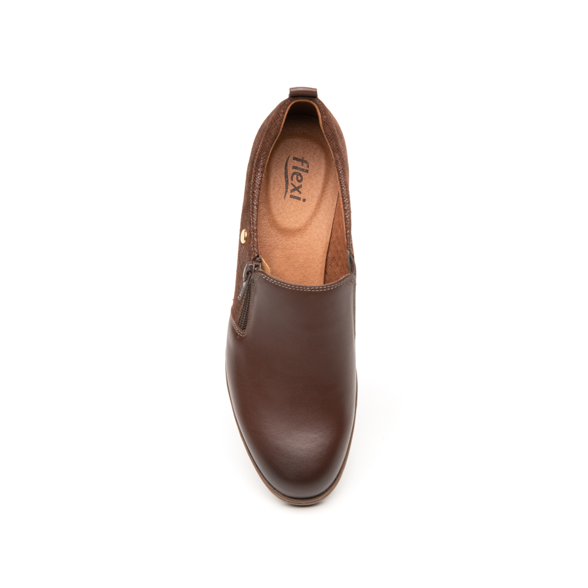 Loafer De Plataforma Flexi para Mujer con Suela Extra Ligera Estilo 35105 Café