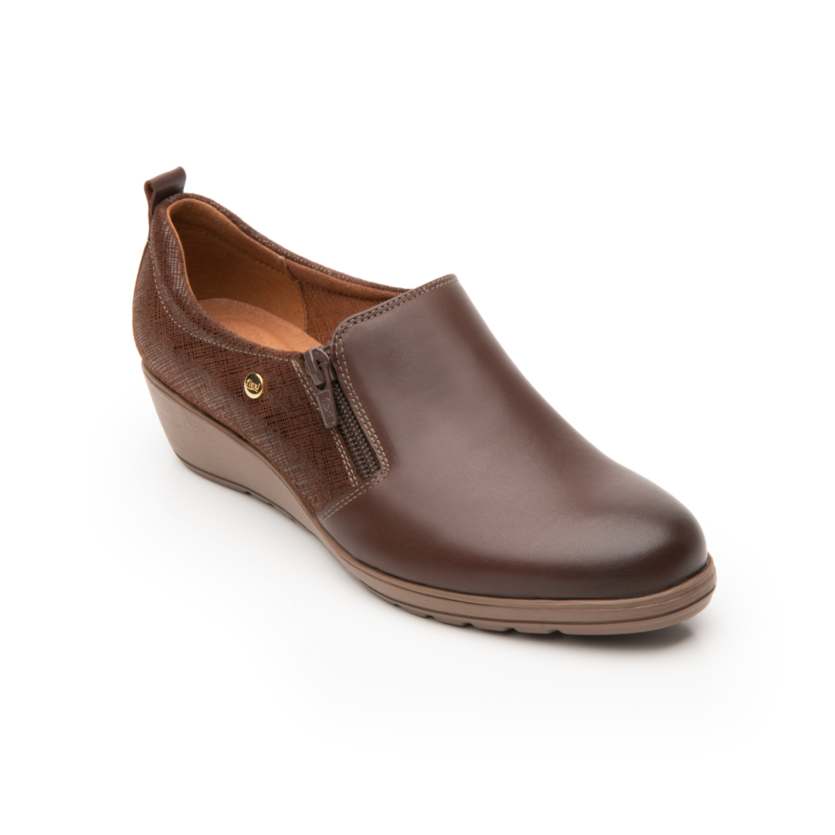 Loafer De Plataforma Flexi para Mujer con Suela Extra Ligera Estilo 35105 Café