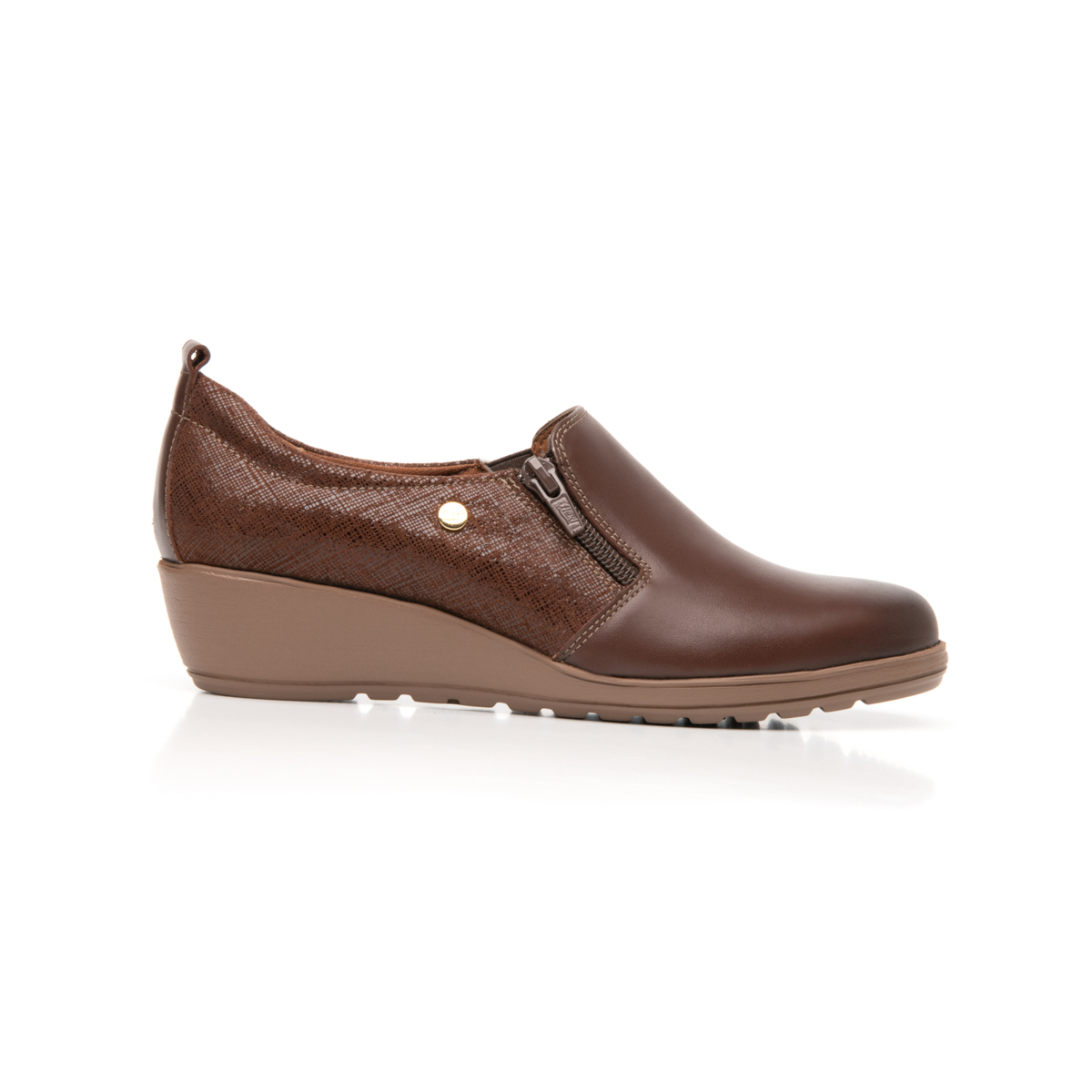 Loafer De Plataforma Flexi para Mujer con Suela Extra Ligera Estilo 35105 Café