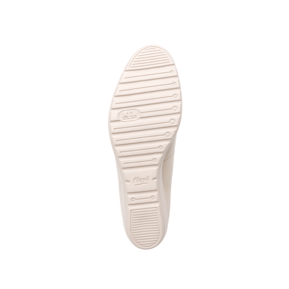 Flat Casual Flexi Con Cuña Media Ligera Y Elástico Central Para Mujer - Estilo 35109 Hueso