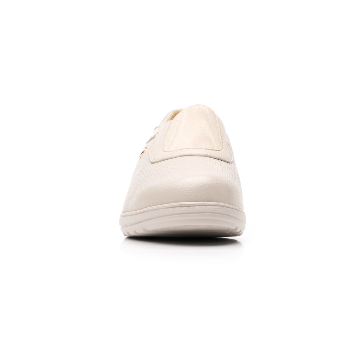 Flat Casual Flexi Con Cuña Media Ligera Y Elástico Central Para Mujer - Estilo 35109 Hueso