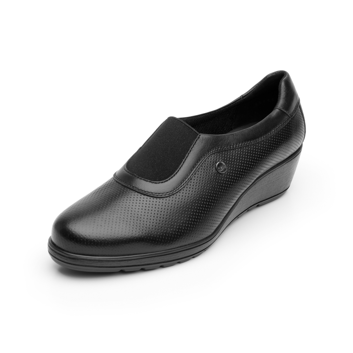 Flat Casual Flexi Con Cuña Media Ligera Y Elástico Central Para Mujer - Estilo 35109 Negro