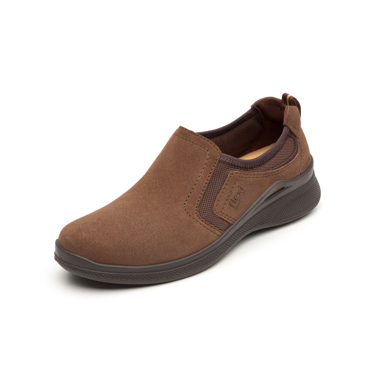 Flat Casual Sport Flexi Con Sistema Walking Soft Para Mujer - Estilo 37510 Café