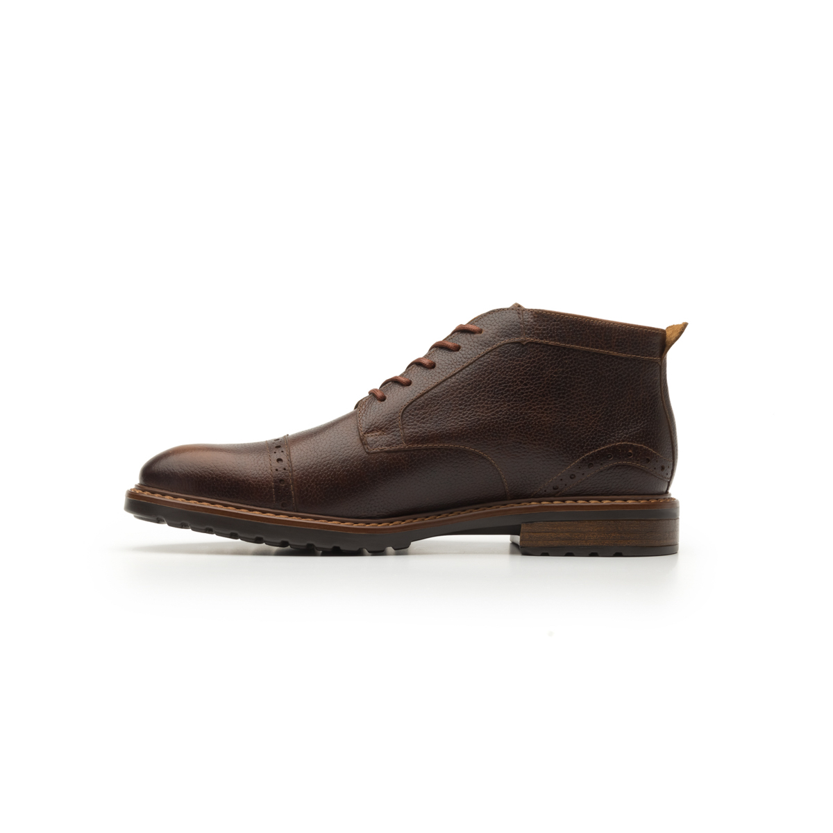 Botín Casual Urbano Flexi Con Perforado En Puntera Para Hombre - Estilo 400503 Tan