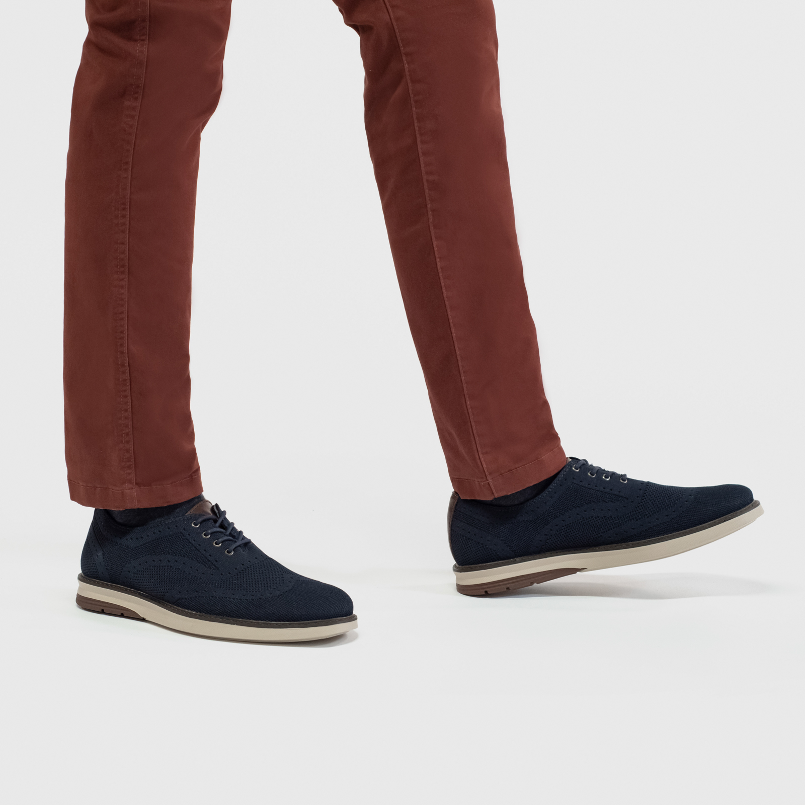 Zapato Oxford Flexi para Hombre con Tejido Estilo 402406 Azul