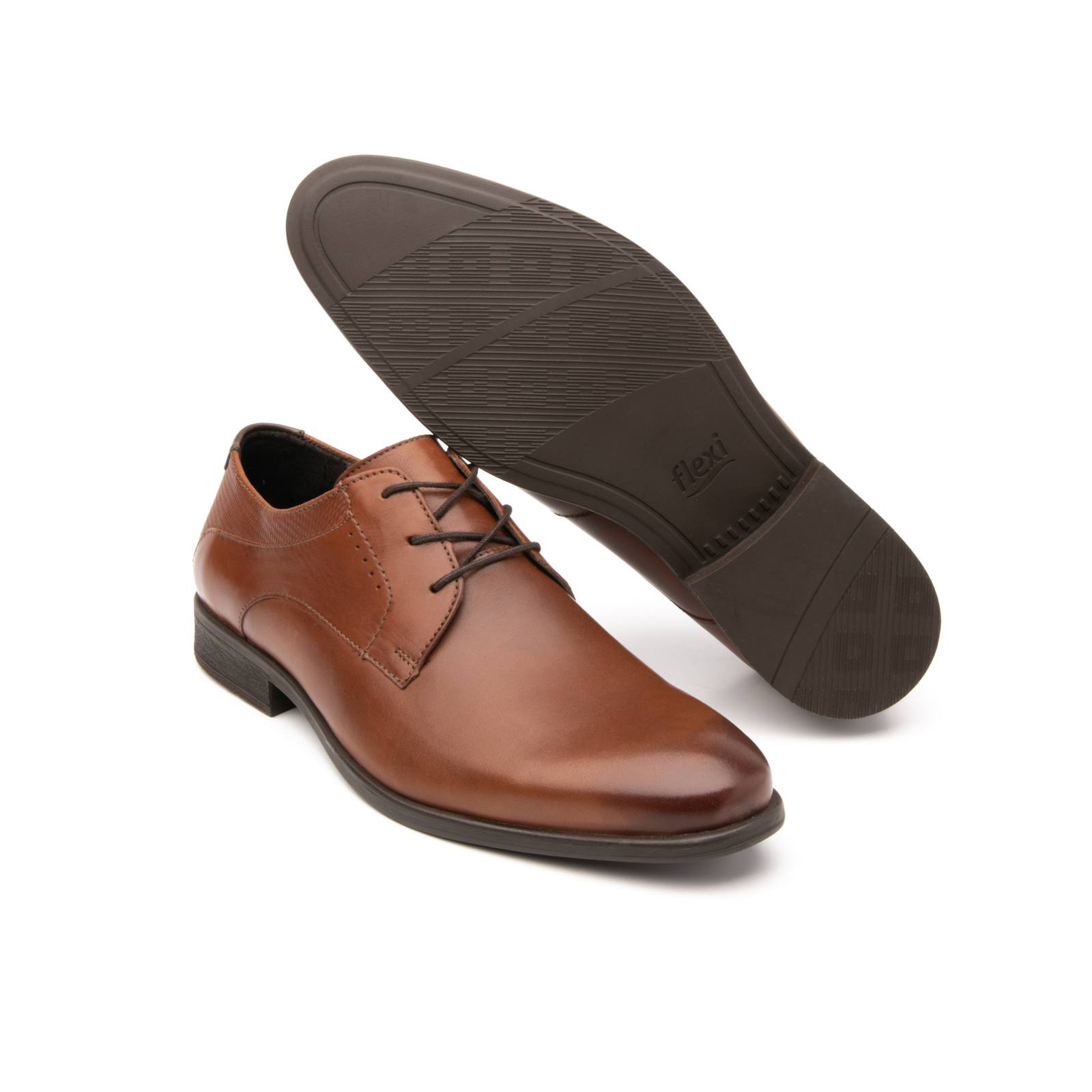 Zapato De Vestir Urbano Flexi Con Puntera Ovalada Para Hombre - Estilo 403301 Café