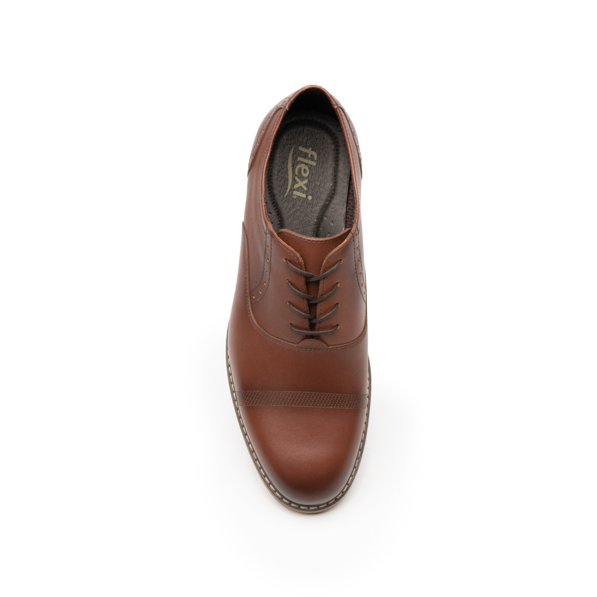 Zapato Oxford Flexi para Hombre con Agujetas Estilo 404602 Chocolate