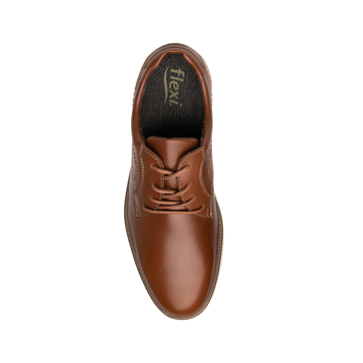 Derby Suela Bicolor Flexi para Hombre Estilo 406701 Tan