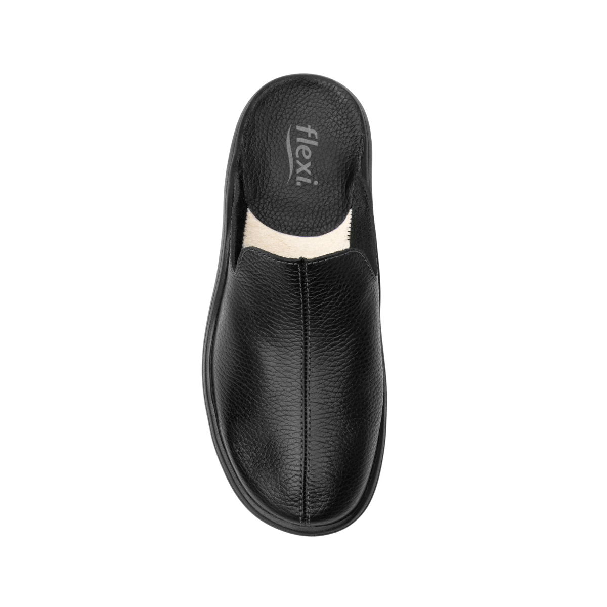 Mule Piel Suave Flexi para Hombre Estilo 408001 Negro