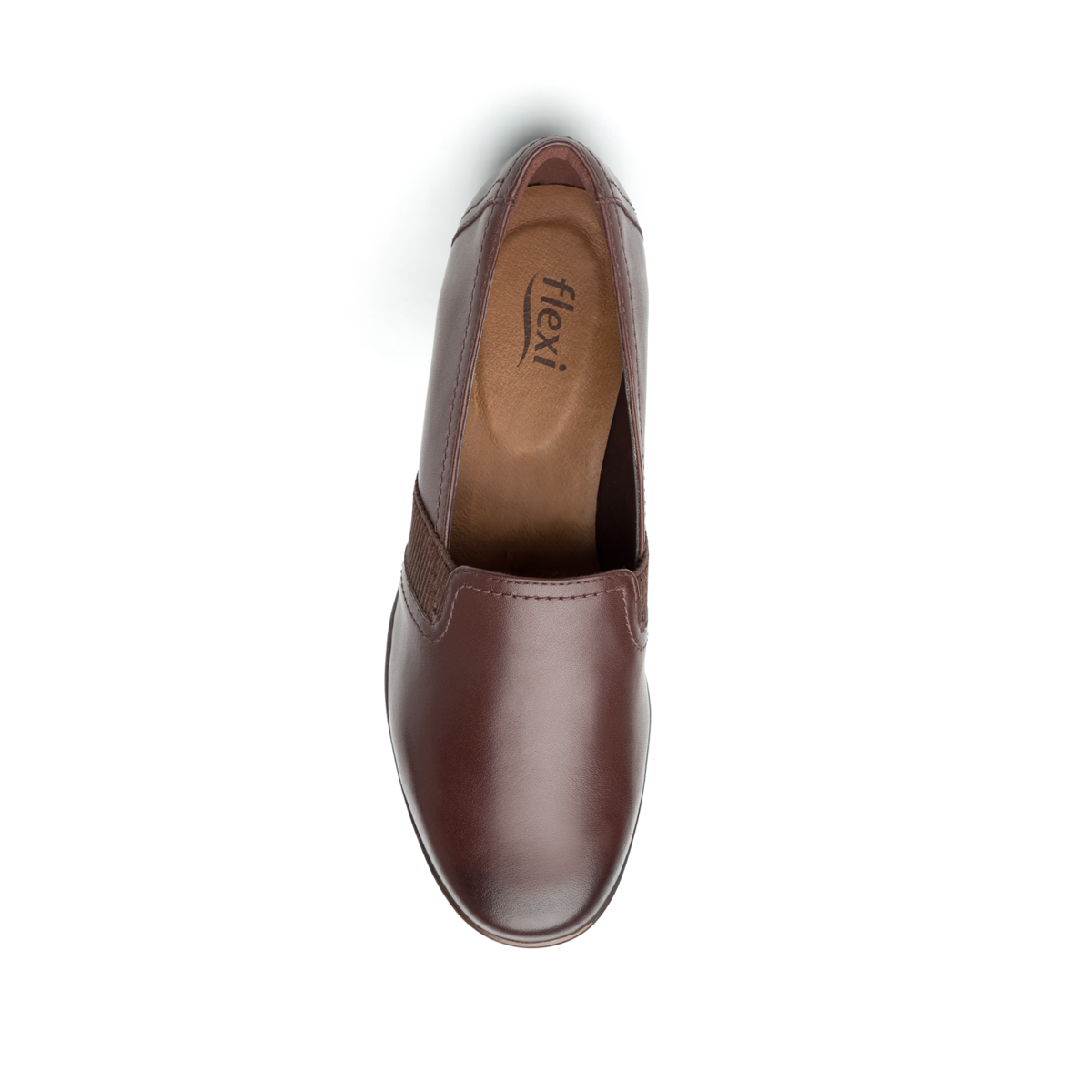Zapato De Confort Flexi Con Cuña De Alto Brillo Para Mujer - Estilo 45211 Madera