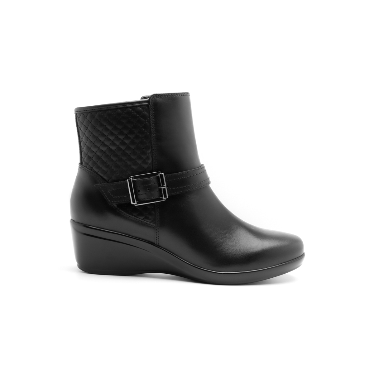 Botín De Plataforma Flexi para Mujer con Hebilla Frontal Estilo 45219 Negro