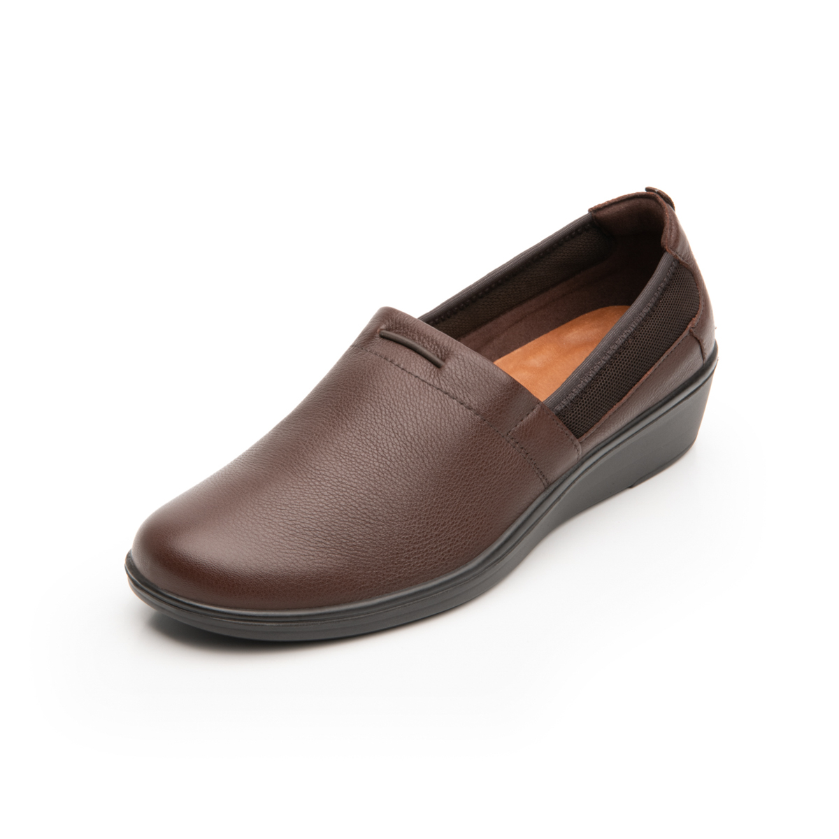 Slip On Con Detalle De Malla Y Elástico Flexi para Mujer con Plantilla Comfort Pad Estilo 45606 Café
