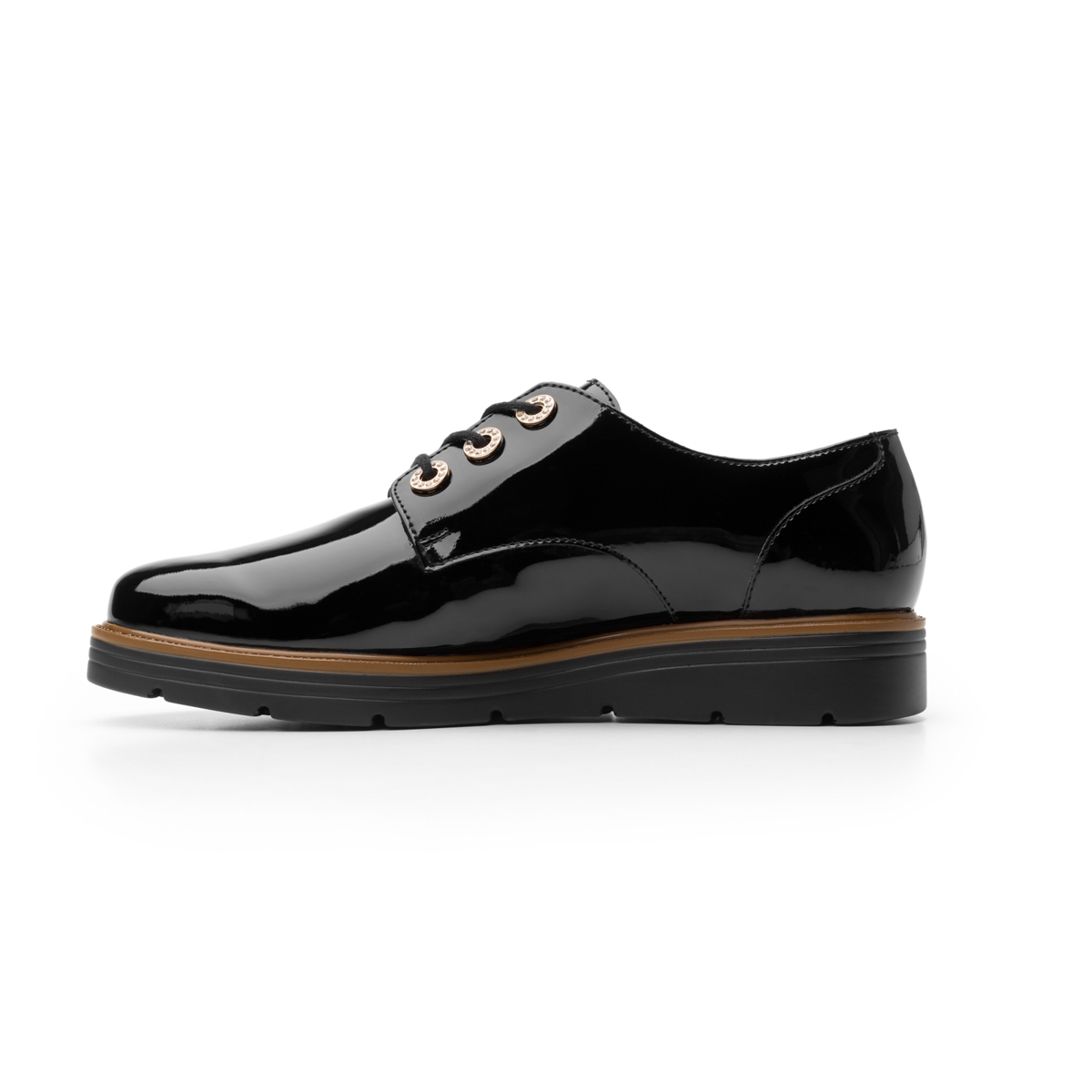 Zapato Trendy Casual Flexi Con Brillo Charol Para Mujer - Estilo 45713 Negro