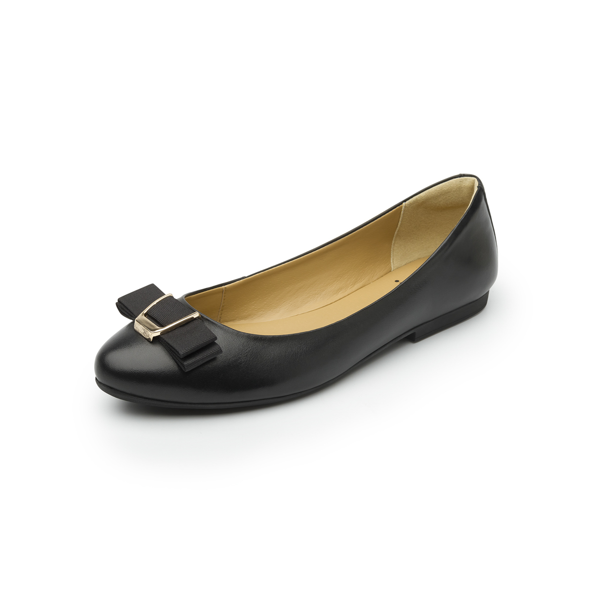 Flat Para Oficina Flexi Con Moño De Tela Para Mujer - Estilo 47303 Negro