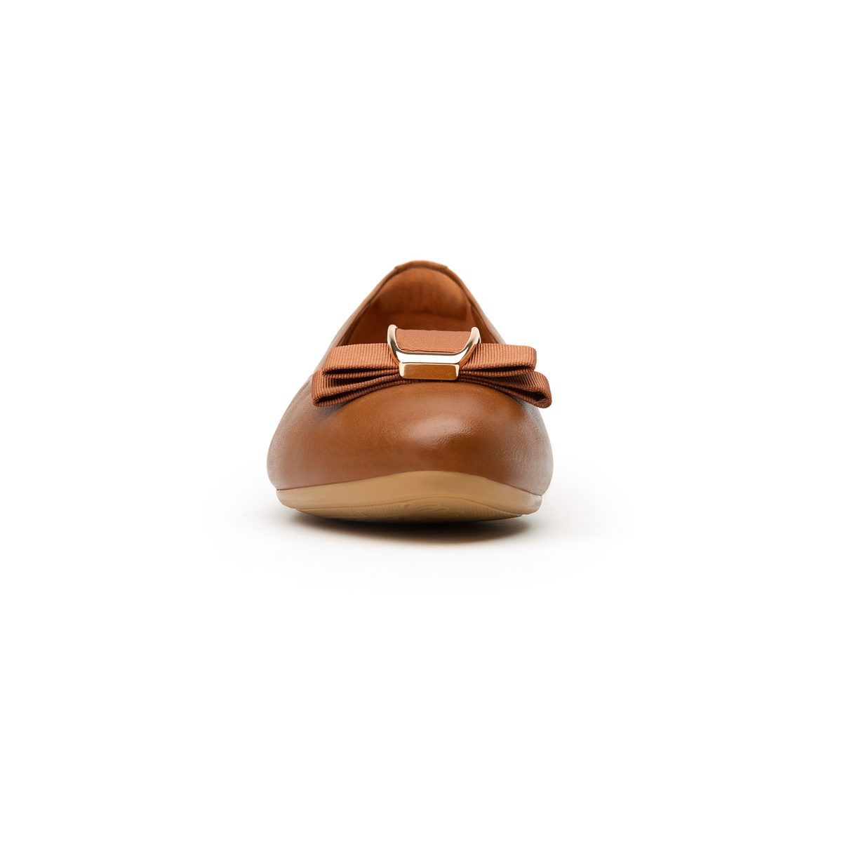 Flat Para Oficina Flexi Con Moño De Tela Para Mujer - Estilo 47303 Tan