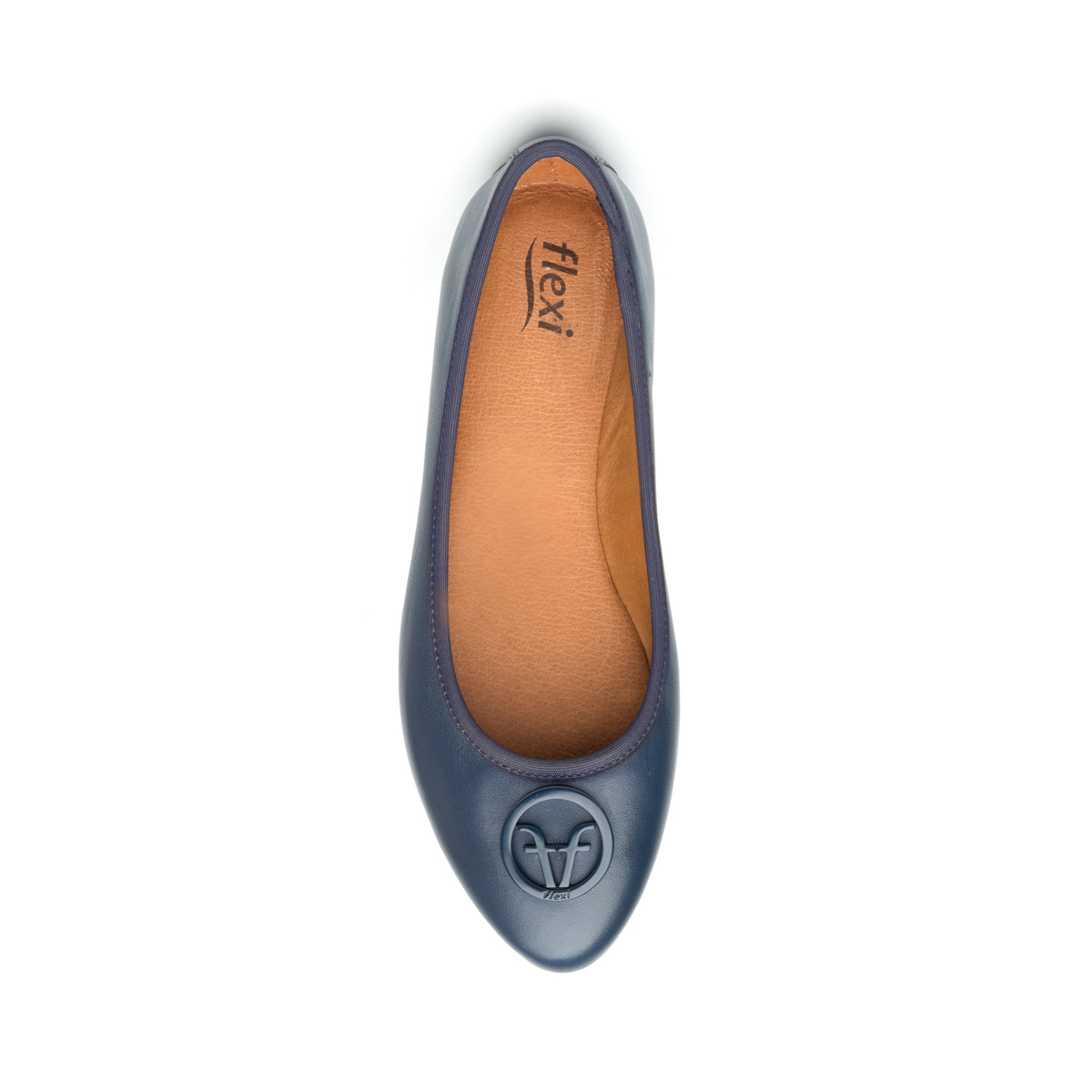 Flat Para Oficina Flexi Con Herraje Frontal Para Mujer - Estilo 47311 Azul