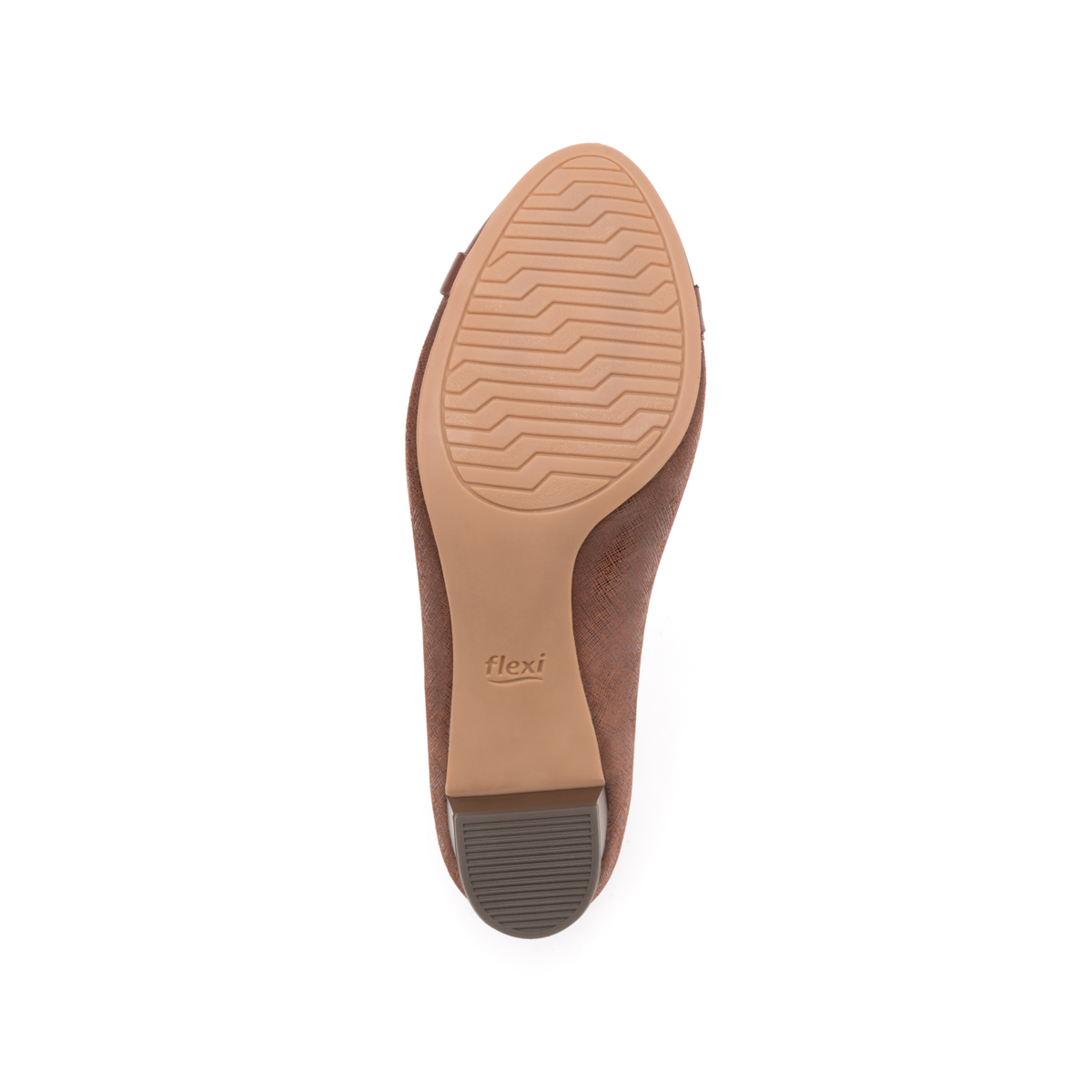 Zapato De Tacón Para Oficina Flexi Con Adorno De Cadena Para Mujer - Estilo 47412 Café