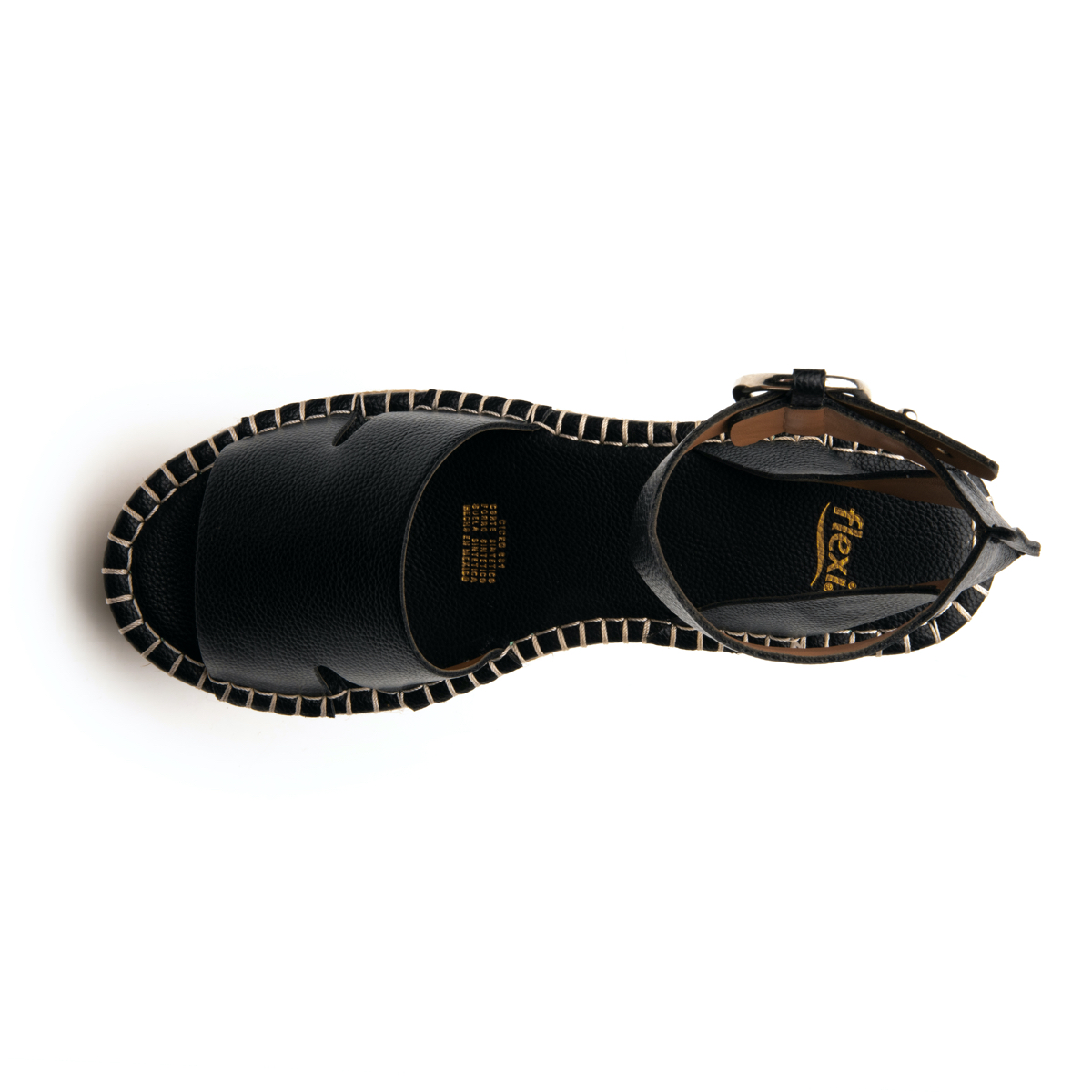 Sandalia Con Plataforma Flexi Con Suela Tipo Yute Para Mujer - Estilo 600301 Negro