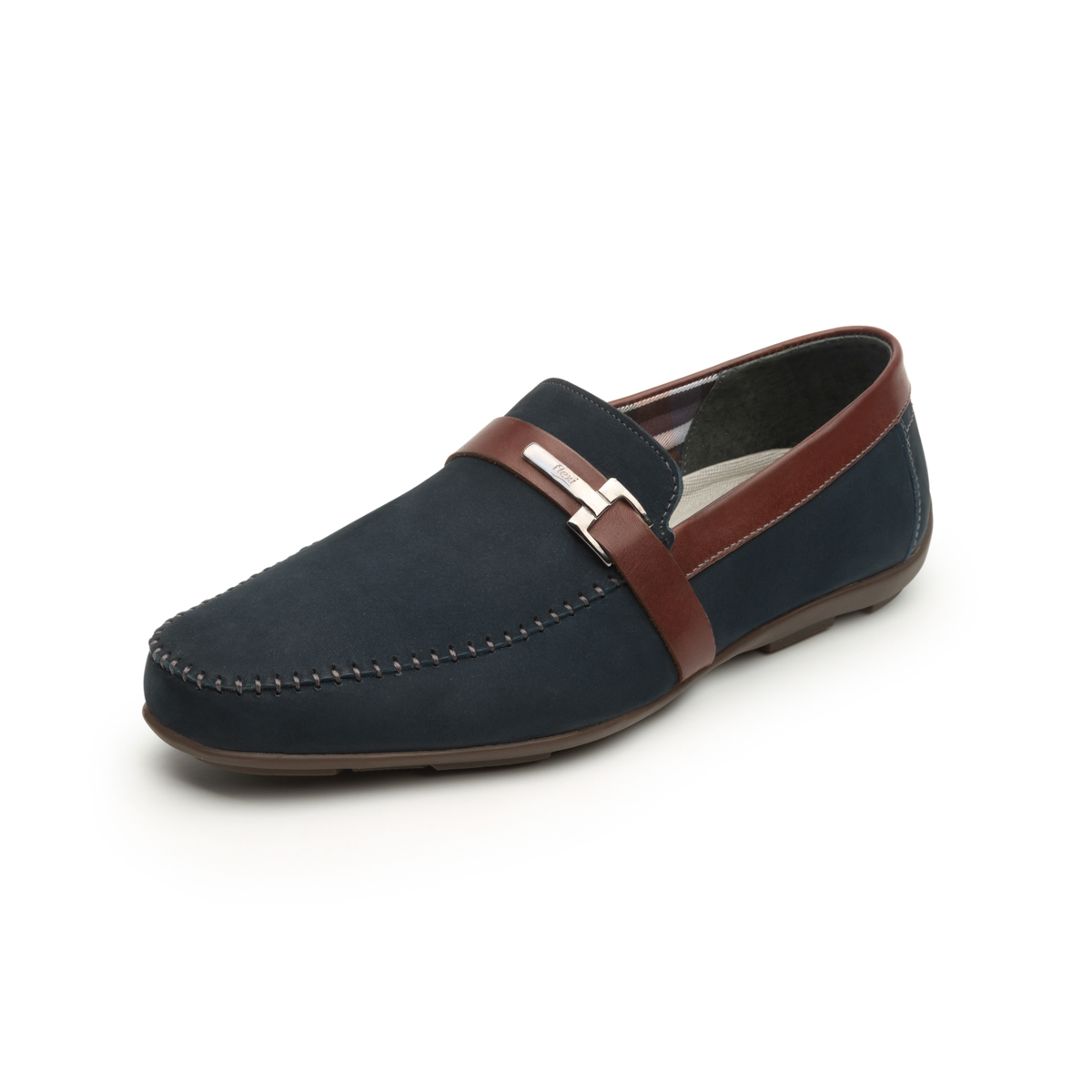 Mocasín Urbano Flexi Dos Colores Para Hombre - Estilo 68615 Azul
