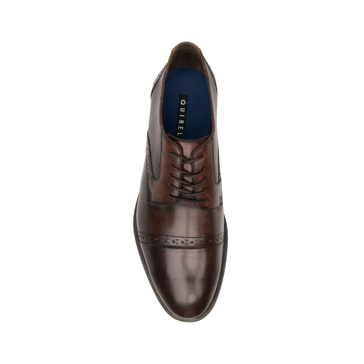 Zapato Derby Quirelli para Hombre con suela extra ligera Estilo 702102 Chocolate