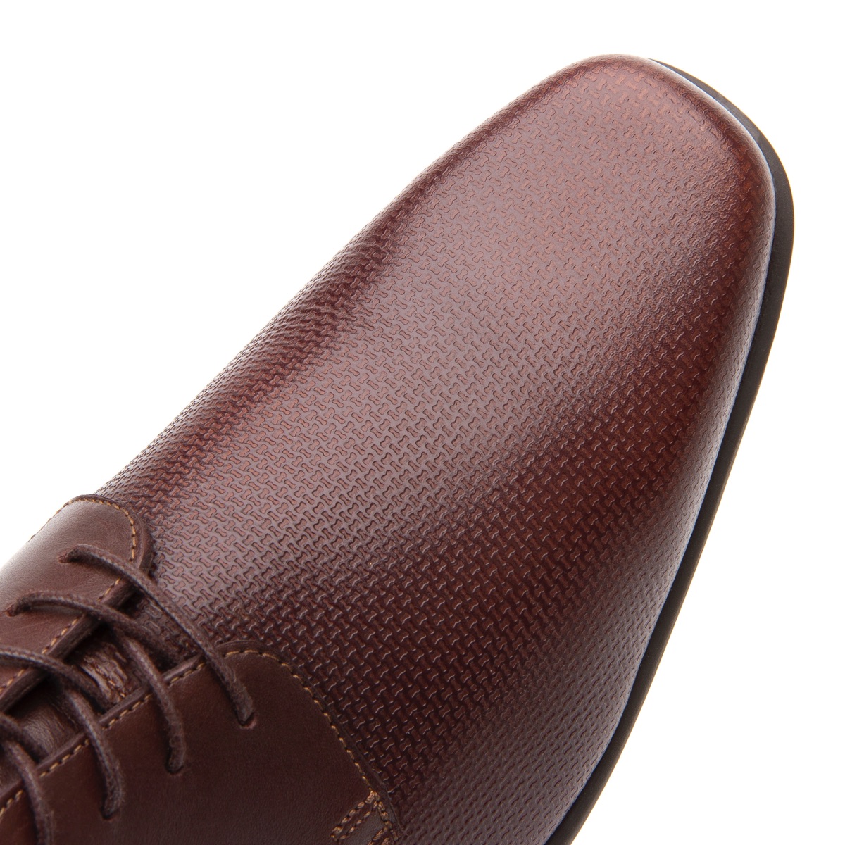 Zapato De Vestir Para Oficina Flexi Con Piel Grabada Para Hombre - Estilo 90708 Nogal